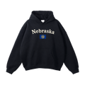 Collection 6 Nebraska Oversize Fleeced Hoodie - Black front