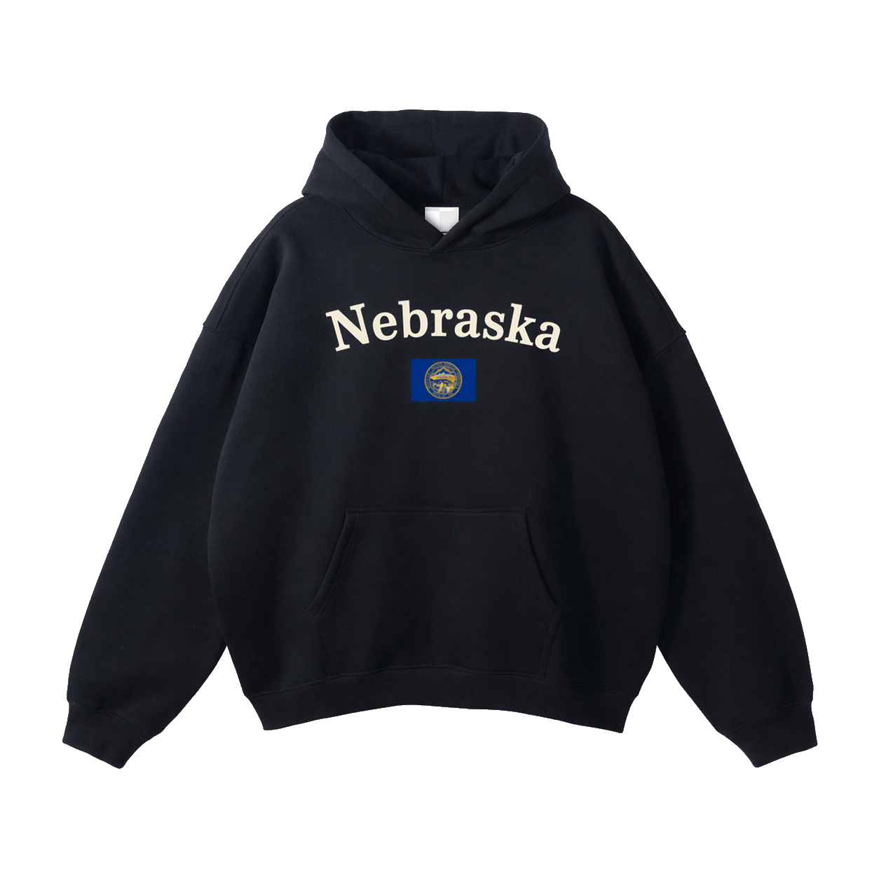 Collection 6 Nebraska Oversize Fleeced Hoodie - Black front