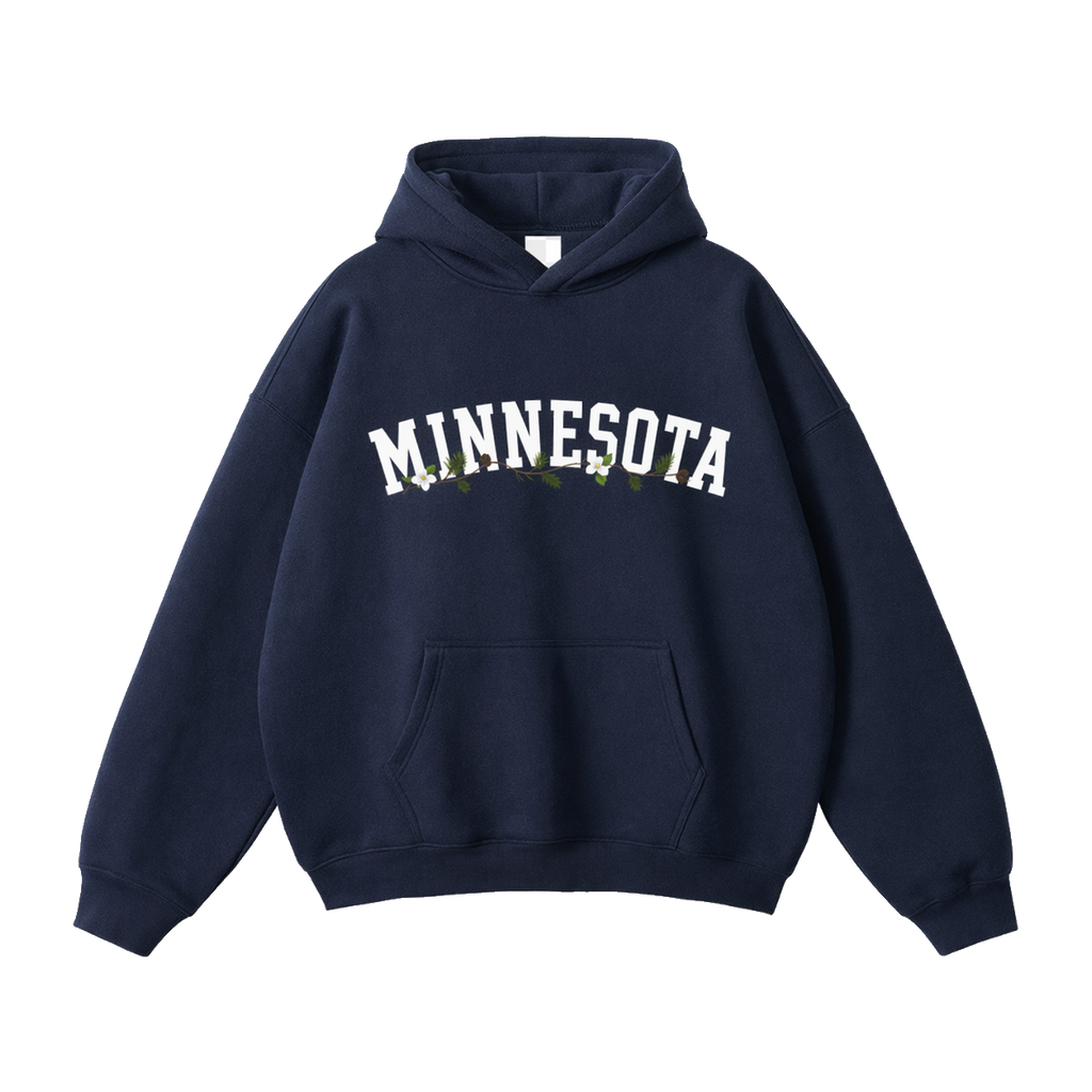 Collection 10 Minnesota Oversize Fleeced Hoodie - Navy Blue front