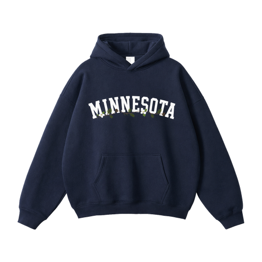 Collection 10 Minnesota Oversize Fleeced Hoodie - Navy Blue front