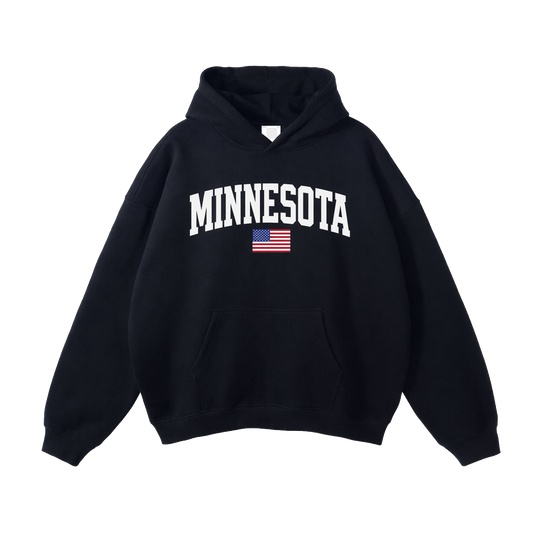 Collection 2 Minnesota Oversize Fleeced Hoodie - Black front