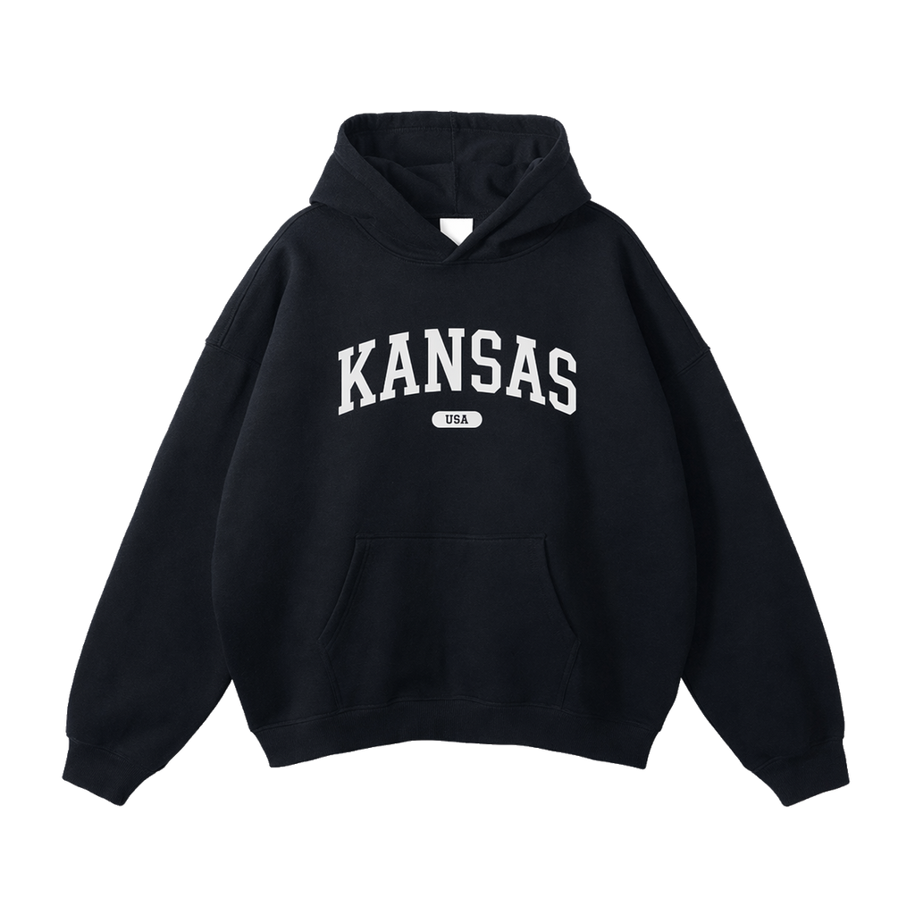 Collection 4 Kansas Oversize Fleeced Hoodie - Black front
