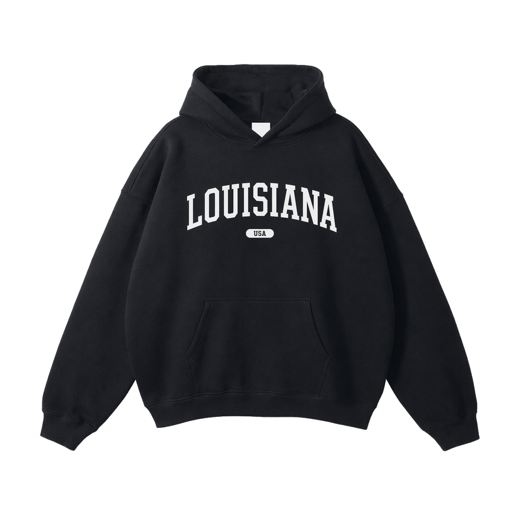 Collection 4 Louisiana Oversize Fleeced Hoodie - Black front
