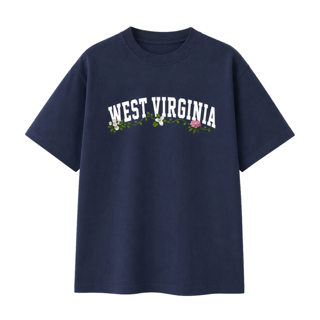 Collection 10 West Virginia Essential Cotton T-Shirt - Navy Blue front