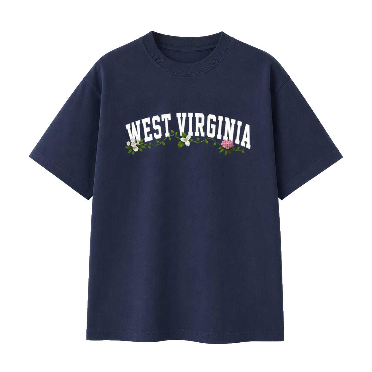 Collection 10 West Virginia Essential Cotton T-Shirt - Navy Blue front
