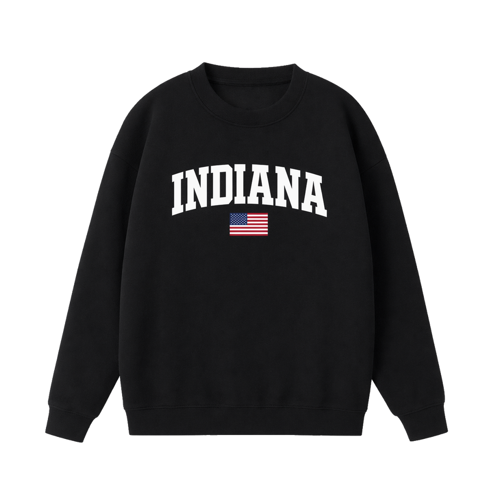 Collection 2 Indiana Essential Heavyweight Crewneck Sweatshirt - Black front