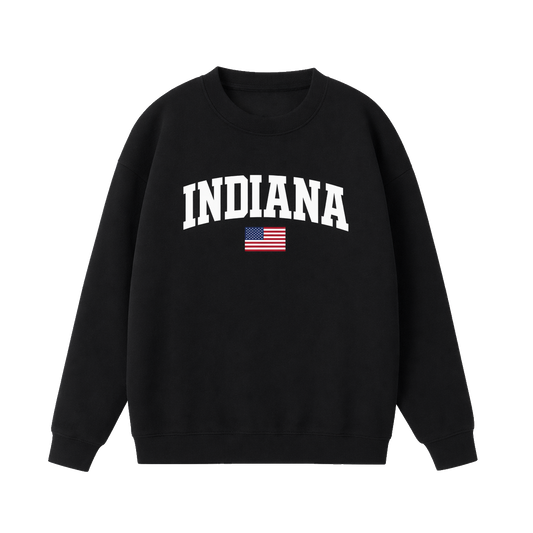 Collection 2 Indiana Essential Heavyweight Crewneck Sweatshirt - Black front