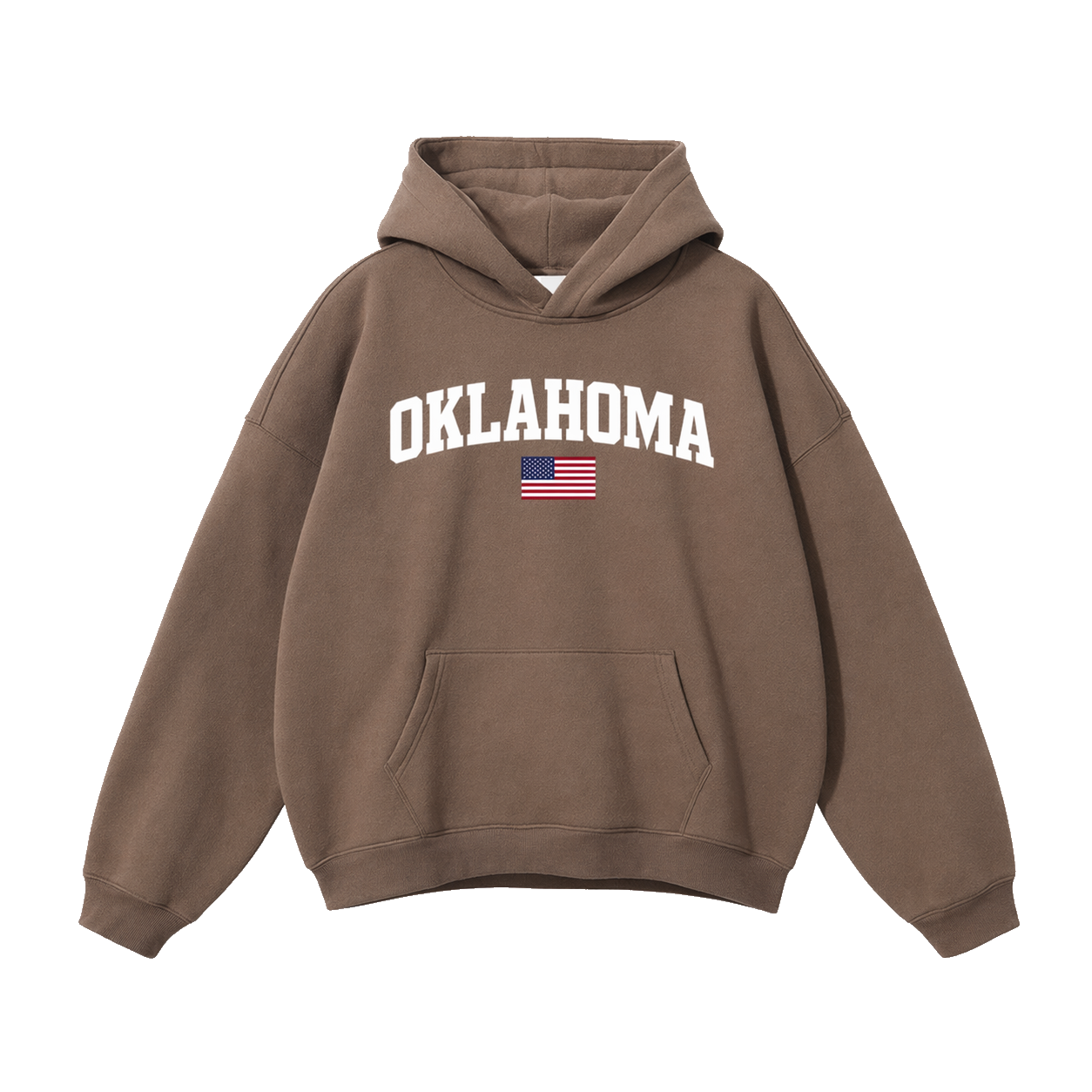 Collection 2 Oklahoma Oversize Fleeced Hoodie - Brown front