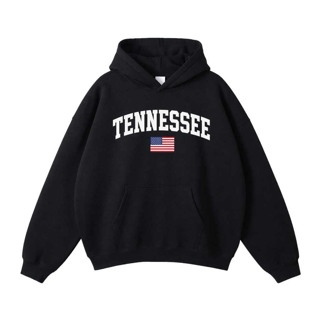 Collection 2 Tennessee Oversize Fleeced Hoodie - Black front