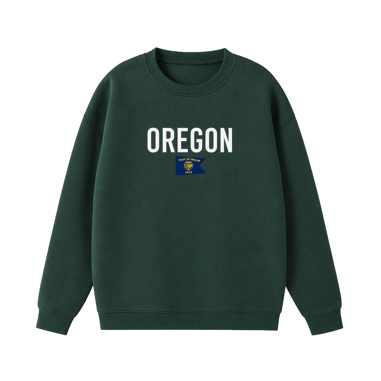 Collection 7 Oregon Essential Heavyweight Crewneck Sweatshirt - Dark Green front