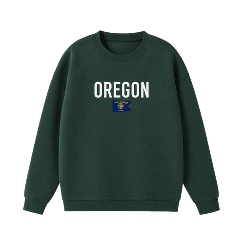 Collection 7 Oregon Essential Heavyweight Crewneck Sweatshirt - Dark Green front