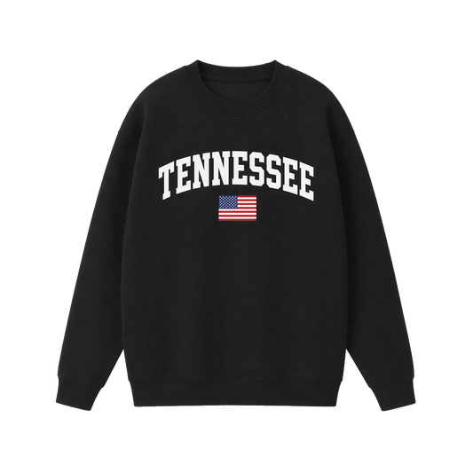 Collection 2 Tennessee Essential Heavyweight Crewneck Sweatshirt - Black front