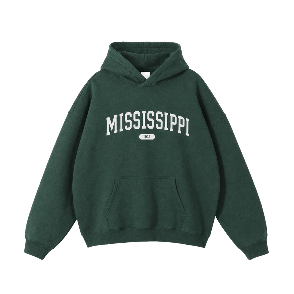 Collection 4 Mississippi Oversize Fleeced Hoodie - Eden Green front