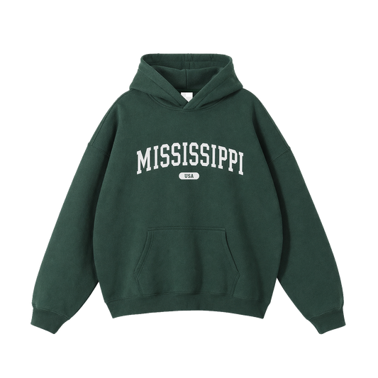 Collection 4 Mississippi Oversize Fleeced Hoodie - Eden Green front