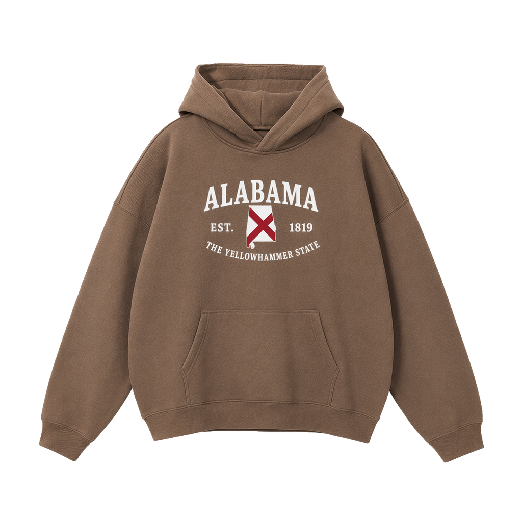 Collection 8 Alabama Oversize Fleeced Hoodie - Brown front