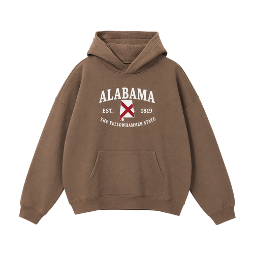 Collection 8 Alabama Oversize Fleeced Hoodie - Brown front