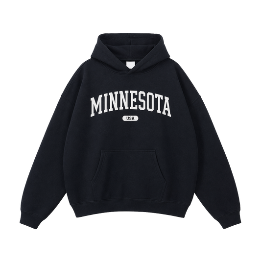 Collection 4 Minnesota Oversize Fleeced Hoodie - Black front