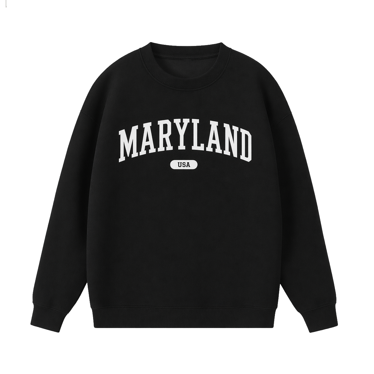 Collection 4 Maryland Essential Heavyweight Crewneck Sweatshirt - Black front