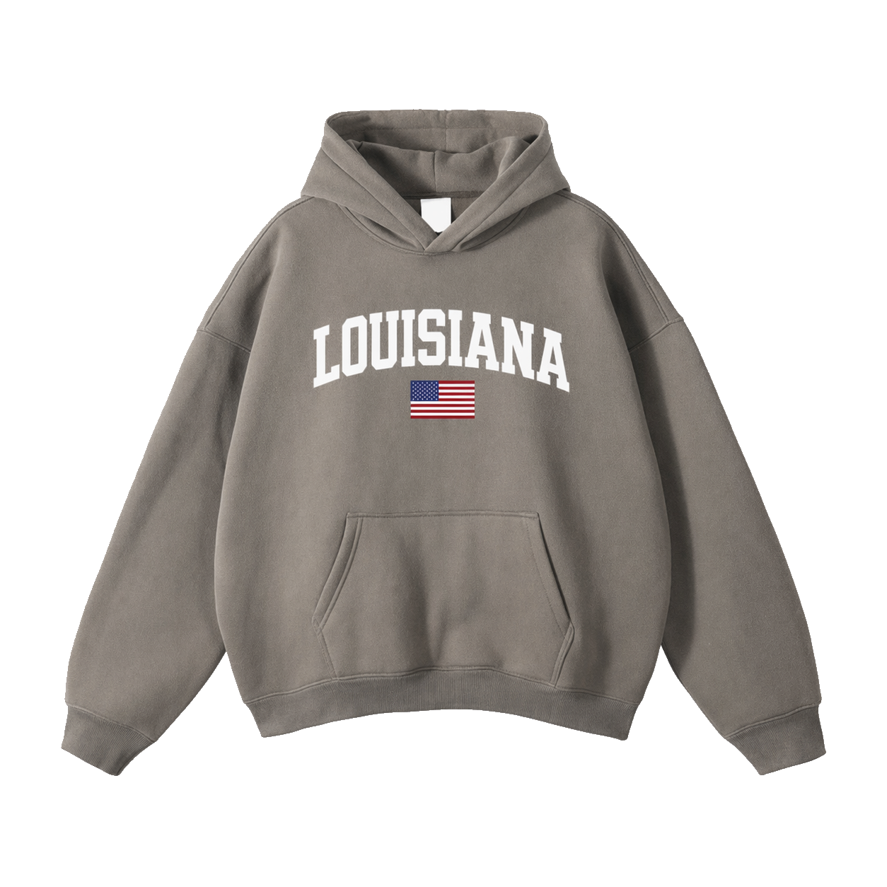 Collection 2 Louisiana Oversize Fleeced Hoodie - Gray Coffee front
