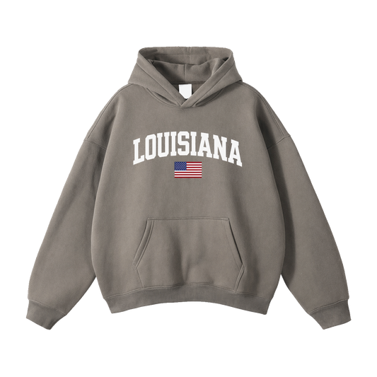 Collection 2 Louisiana Oversize Fleeced Hoodie - Gray Coffee front