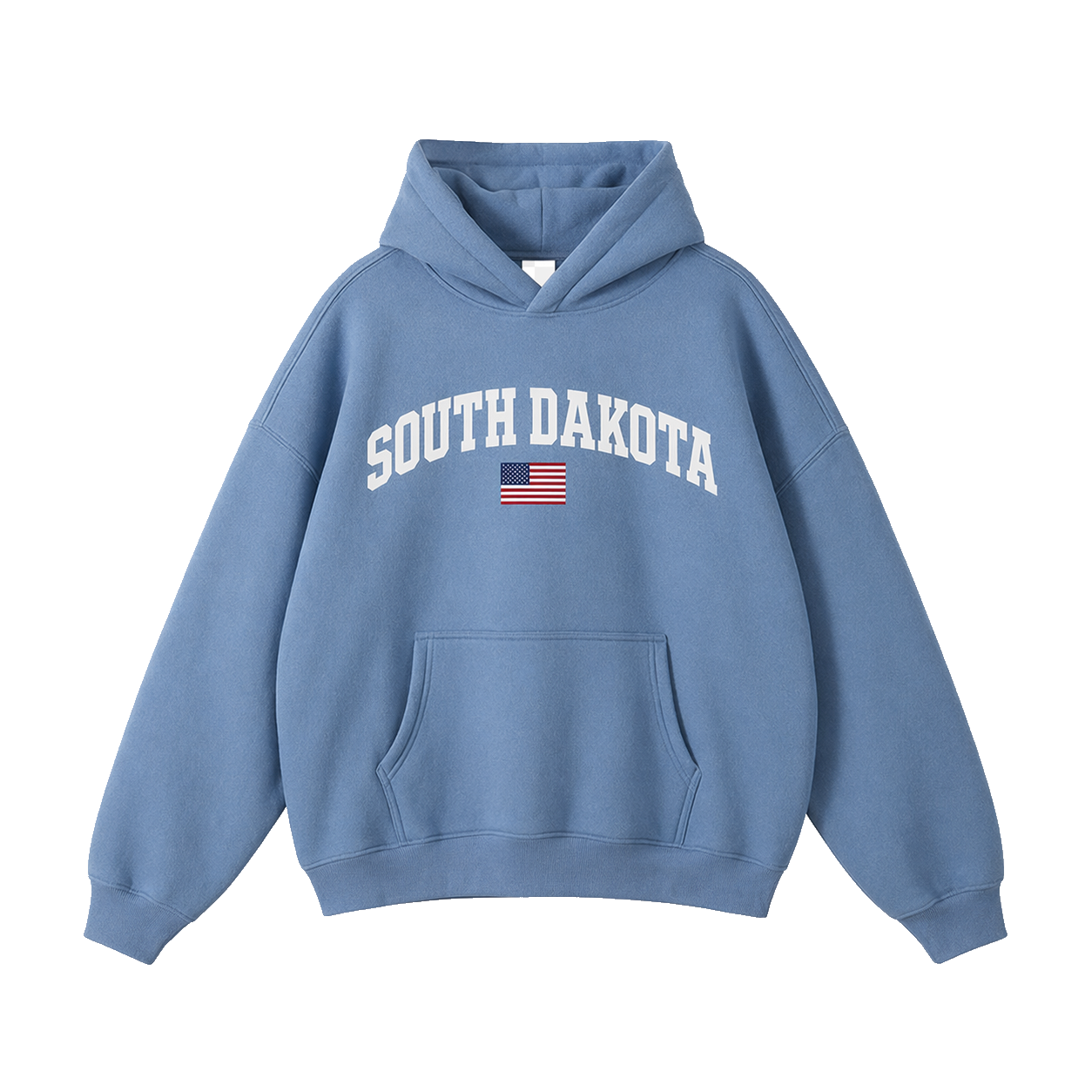 Collection 2 South Dakota Oversize Fleeced Hoodie - Medium Blue front