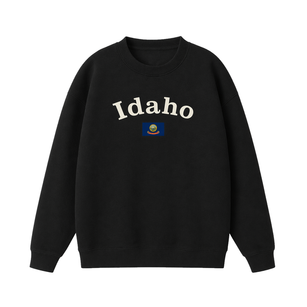 Collection 6 Idaho Essential Heavyweight Crewneck Sweatshirt - Black front