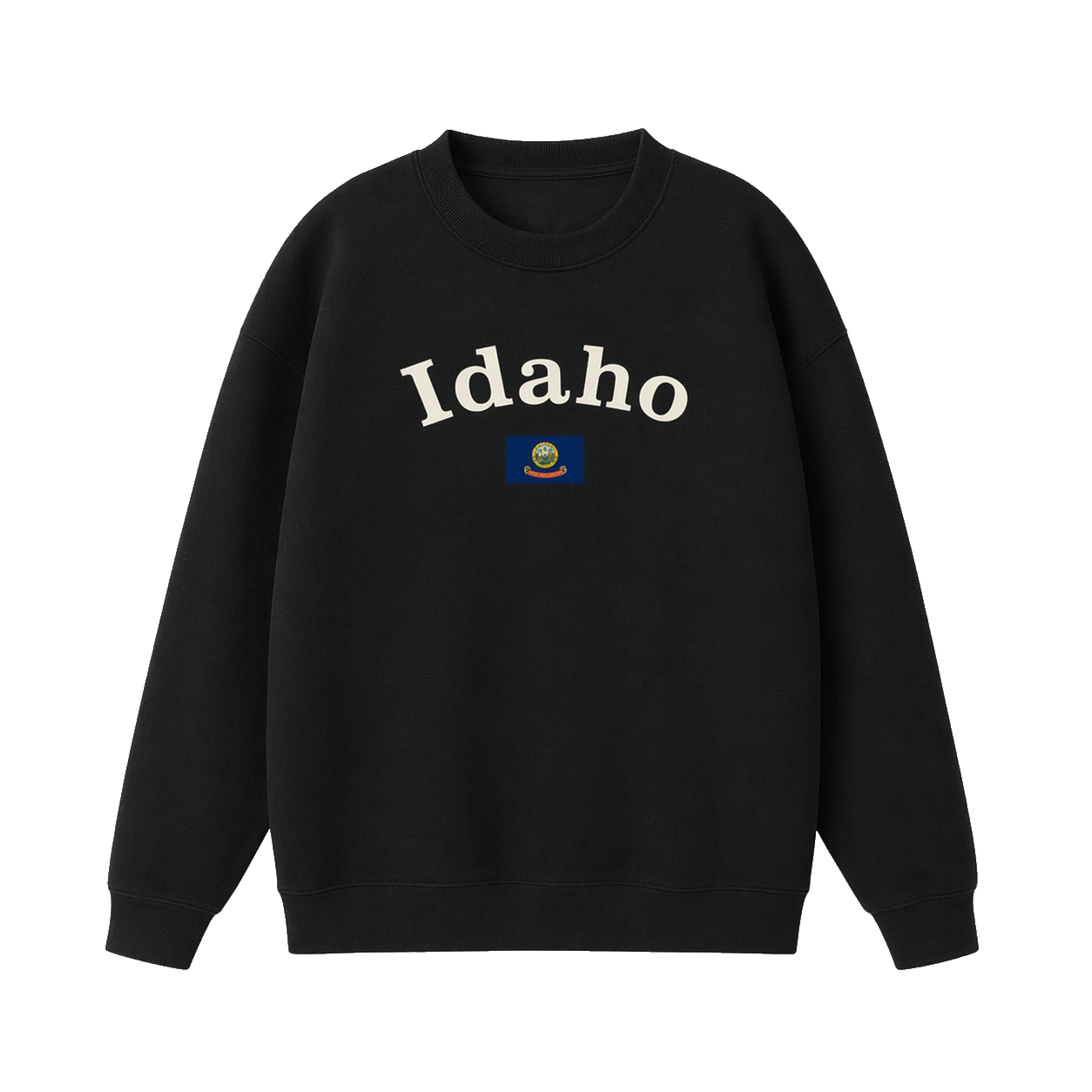 Collection 6 Idaho Essential Heavyweight Crewneck Sweatshirt - Black front