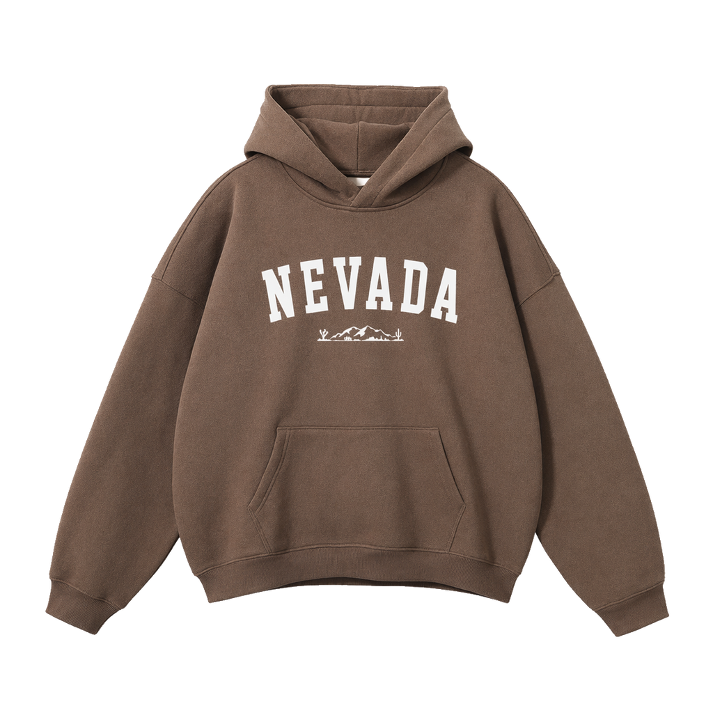 Collection 9 Nevada Oversize Fleeced Hoodie - Brown front