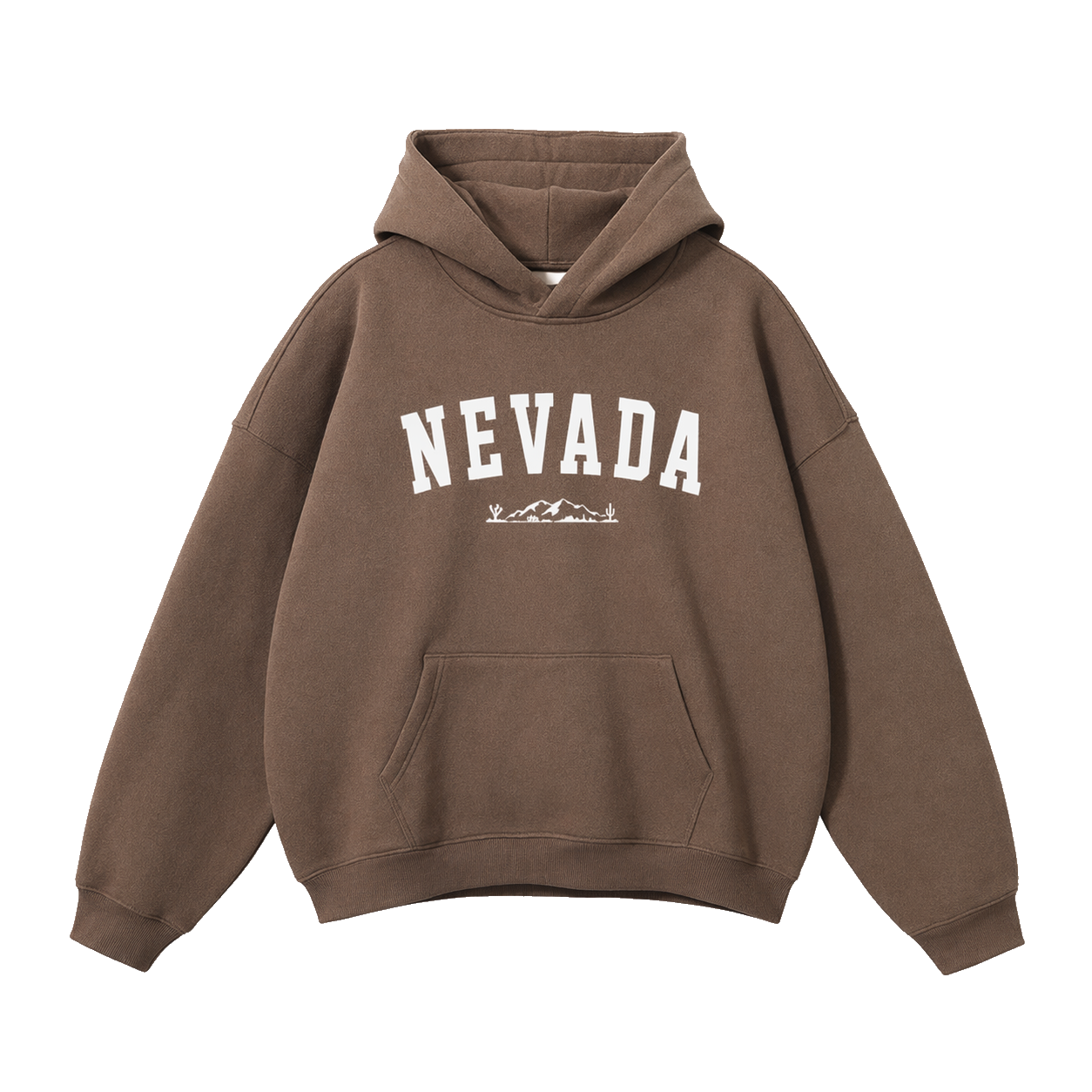 Collection 9 Nevada Oversize Fleeced Hoodie - Brown front