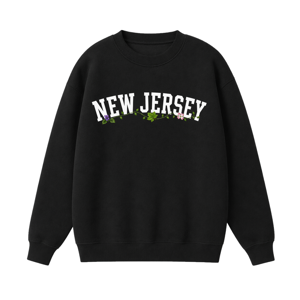 Collection 10 New Jersey Essential Heavyweight Crewneck Sweatshirt - Black front