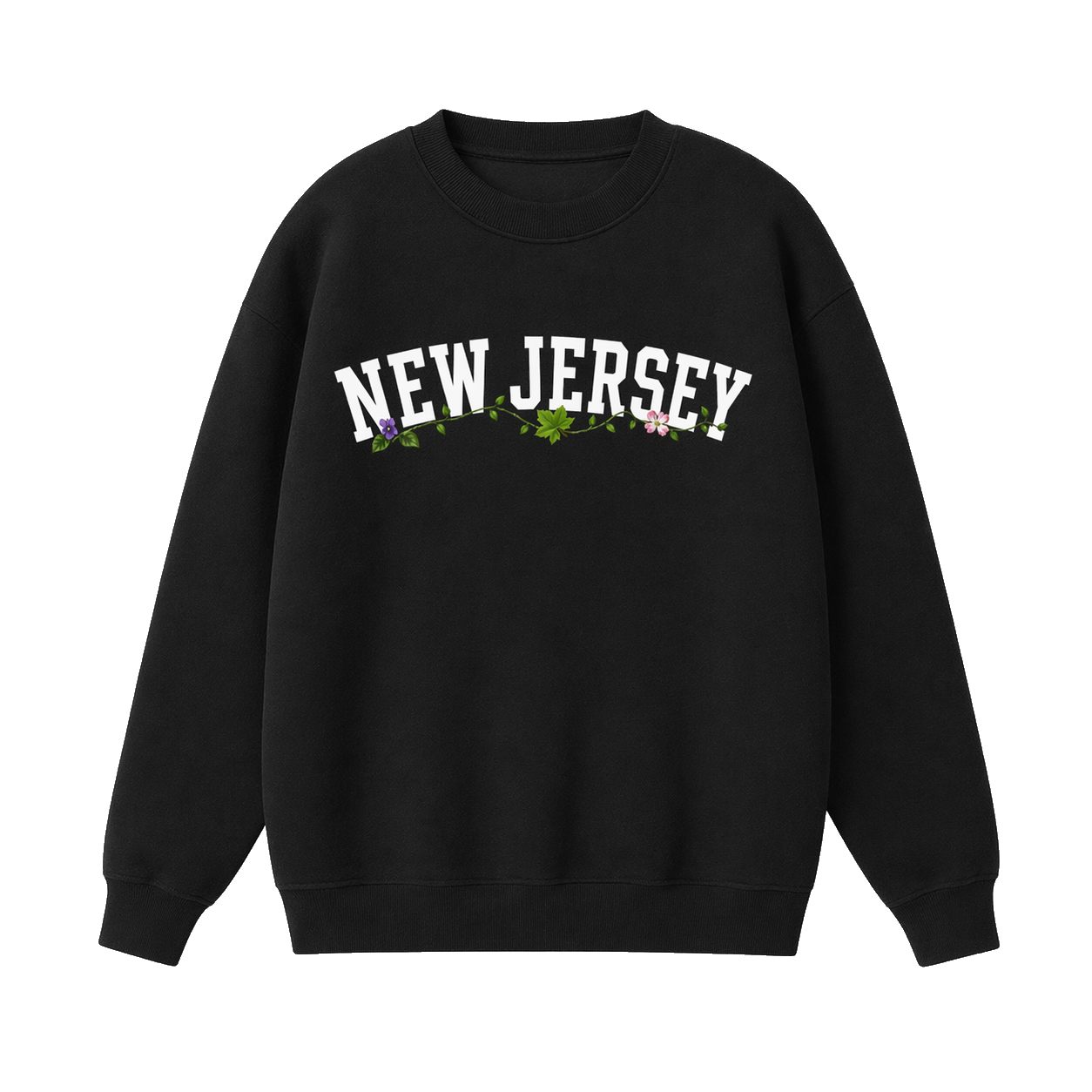 Collection 10 New Jersey Essential Heavyweight Crewneck Sweatshirt - Black front