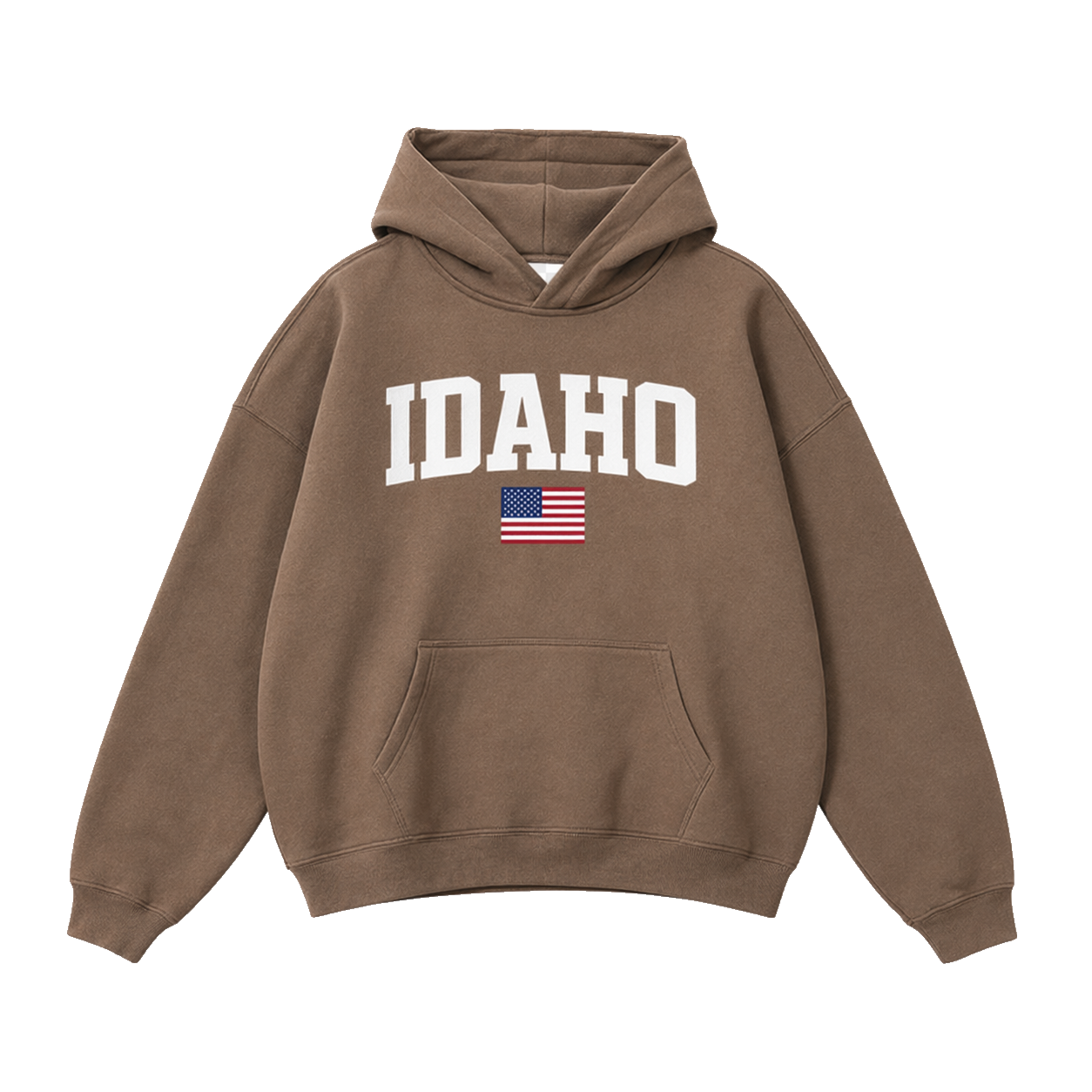 Collection 2 Idaho Oversize Fleeced Hoodie - Brown front