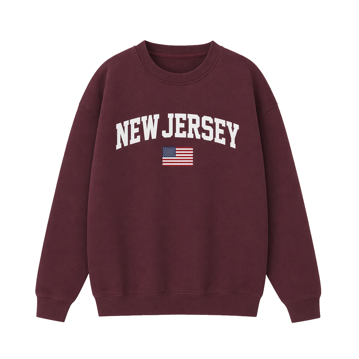 Collection 2 New Jersey Essential Heavyweight Crewneck Sweatshirt - Dull Red front