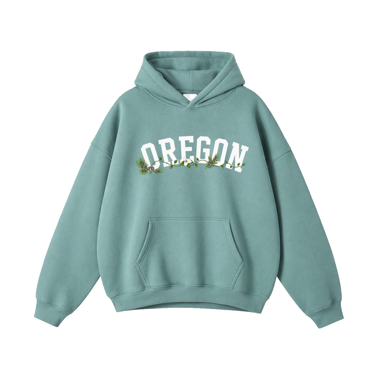 Collection 10 Oregon Oversize Fleeced Hoodie - Medium Green front