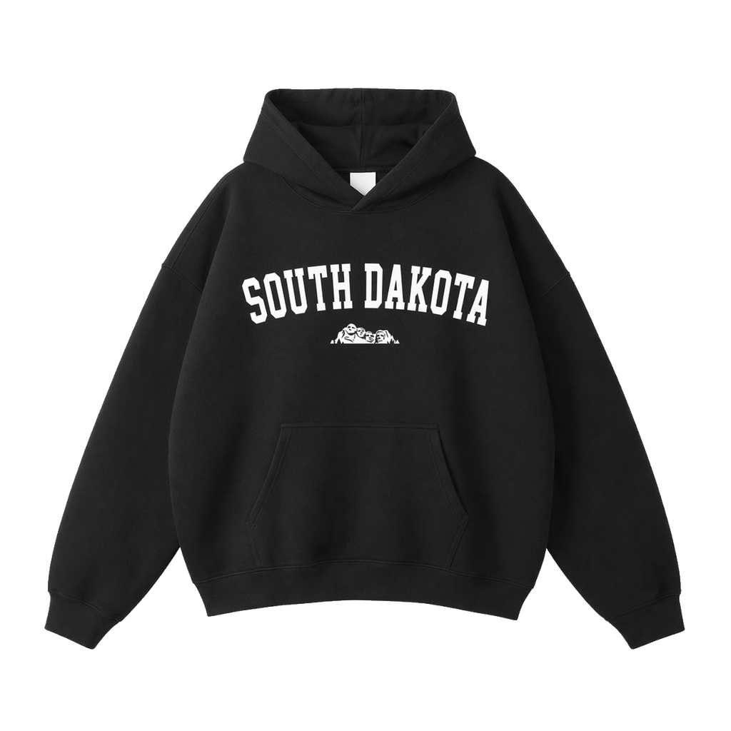 Collection 9 South Dakota Oversize Fleeced Hoodie - Black front