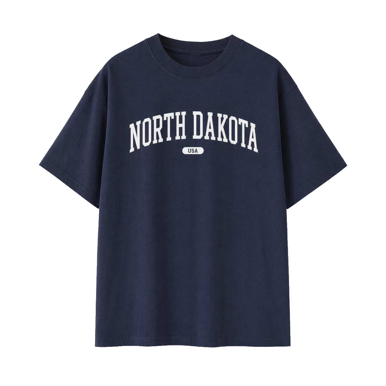 Collection 4 North Dakota Essential Cotton T-Shirt - Navy Blue front