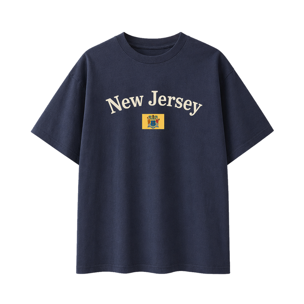 Collection 6 New Jersey Essential Cotton T-Shirt - Navy Blue front