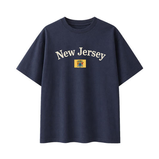Collection 6 New Jersey Essential Cotton T-Shirt - Navy Blue front