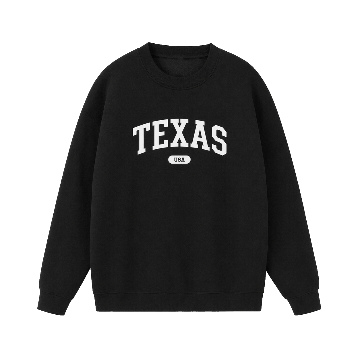 Collection 4 Texas Essential Heavyweight Crewneck Sweatshirt - Black front