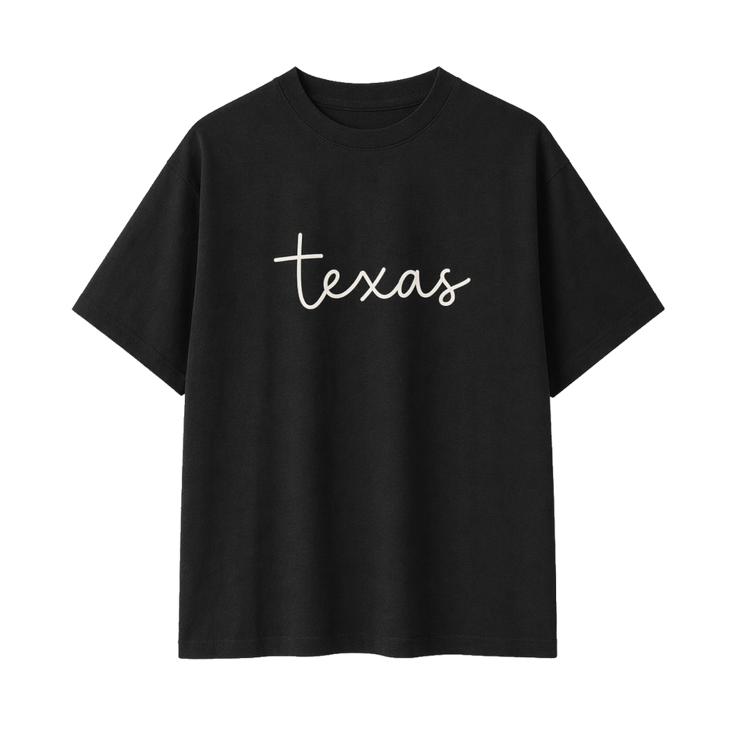 Collection 3 Texas Essential Cotton T-Shirt - Black front