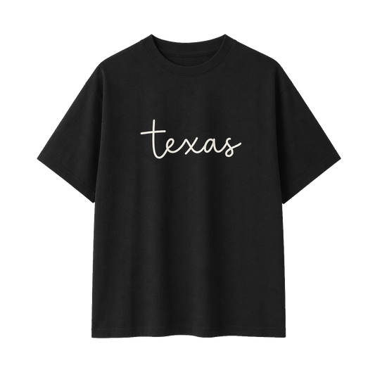Collection 3 Texas Essential Cotton T-Shirt - Black front