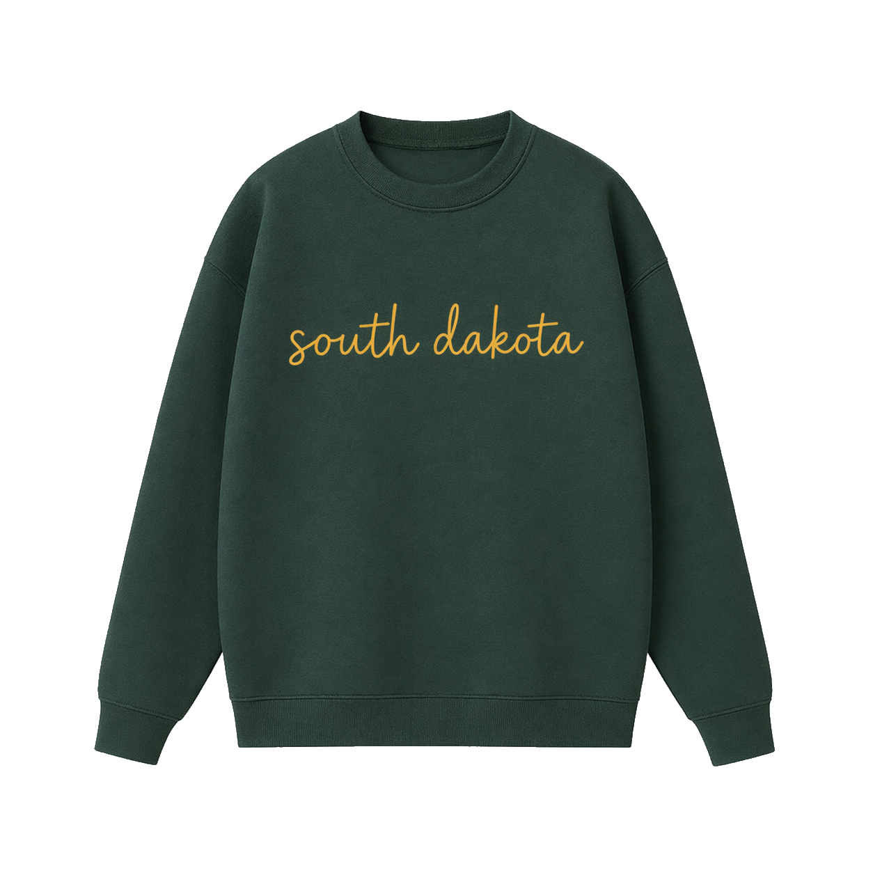 Collection 3 South Dakota Essential Heavyweight Crewneck Sweatshirt - Dark Green front