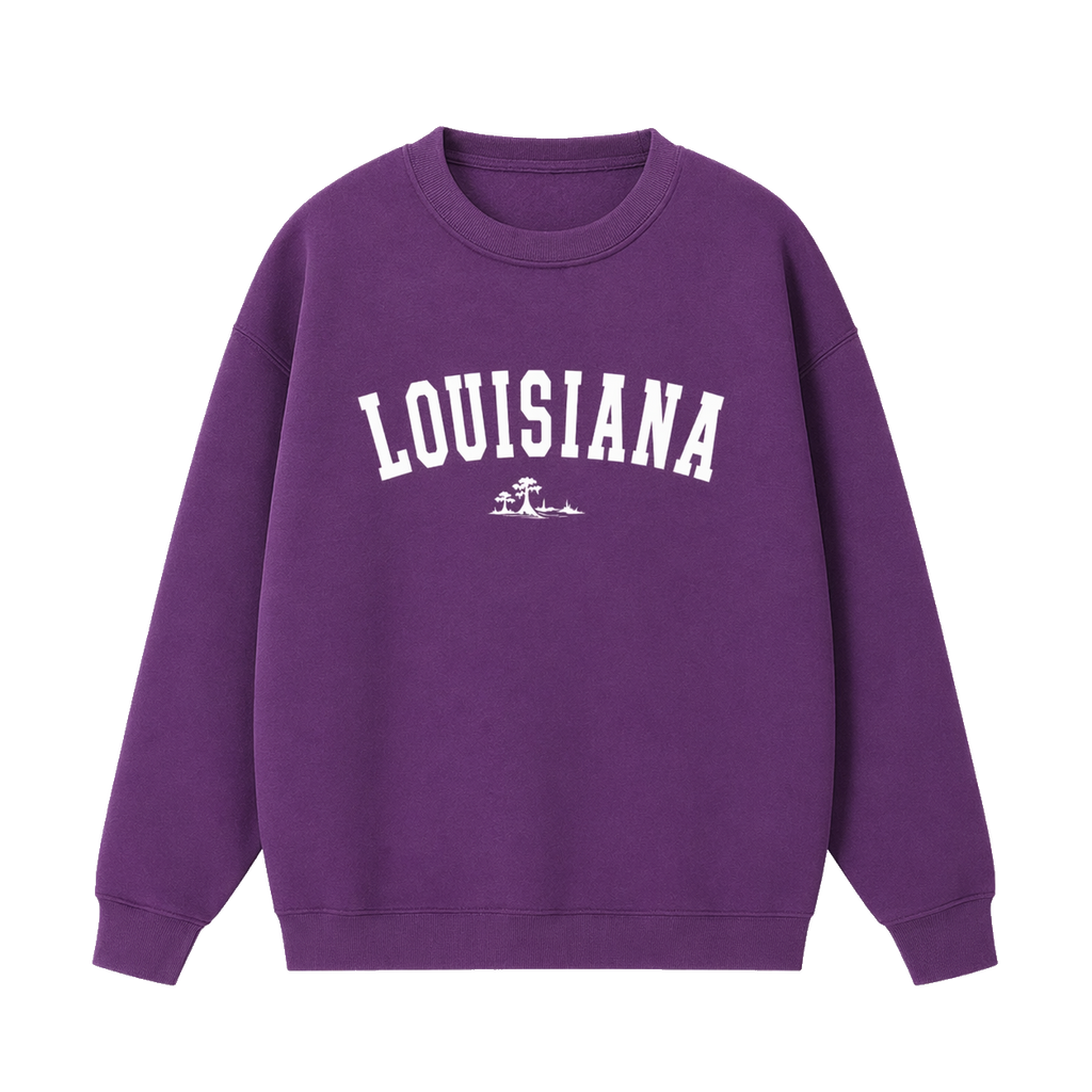 Collection 9 Louisiana Essential Heavyweight Crewneck Sweatshirt - Purple front