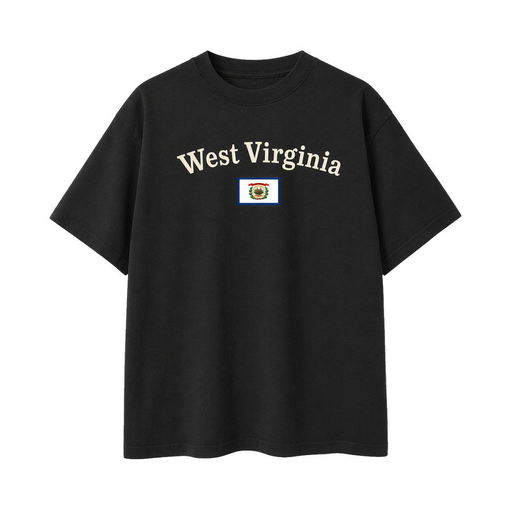 Collection 6 West Virginia Essential Cotton T-Shirt - Black front
