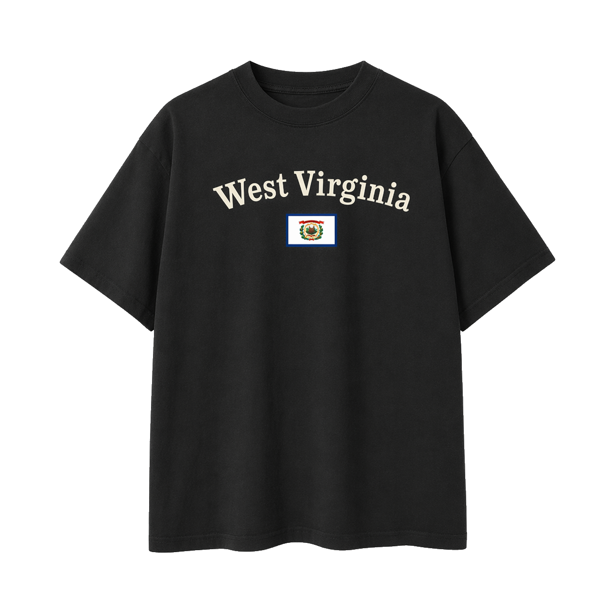 Collection 6 West Virginia Essential Cotton T-Shirt - Black front