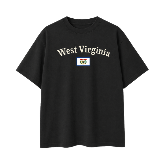 Collection 6 West Virginia Essential Cotton T-Shirt - Black front