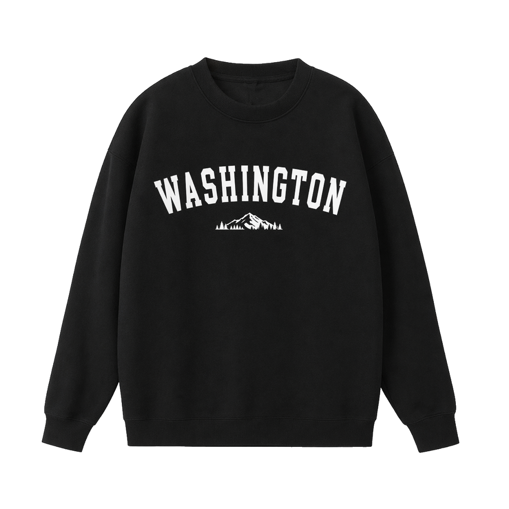 Collection 9 Washington Essential Heavyweight Crewneck Sweatshirt - Black front