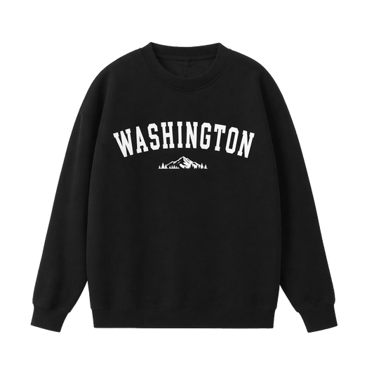Collection 9 Washington Essential Heavyweight Crewneck Sweatshirt - Black front
