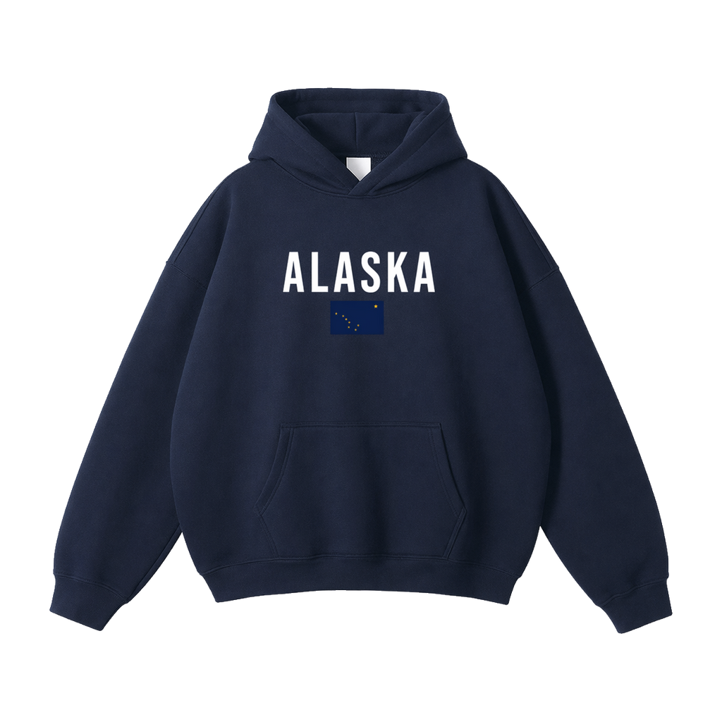 Collection 7 Alaska Oversize Fleeced Hoodie - Navy Blue front