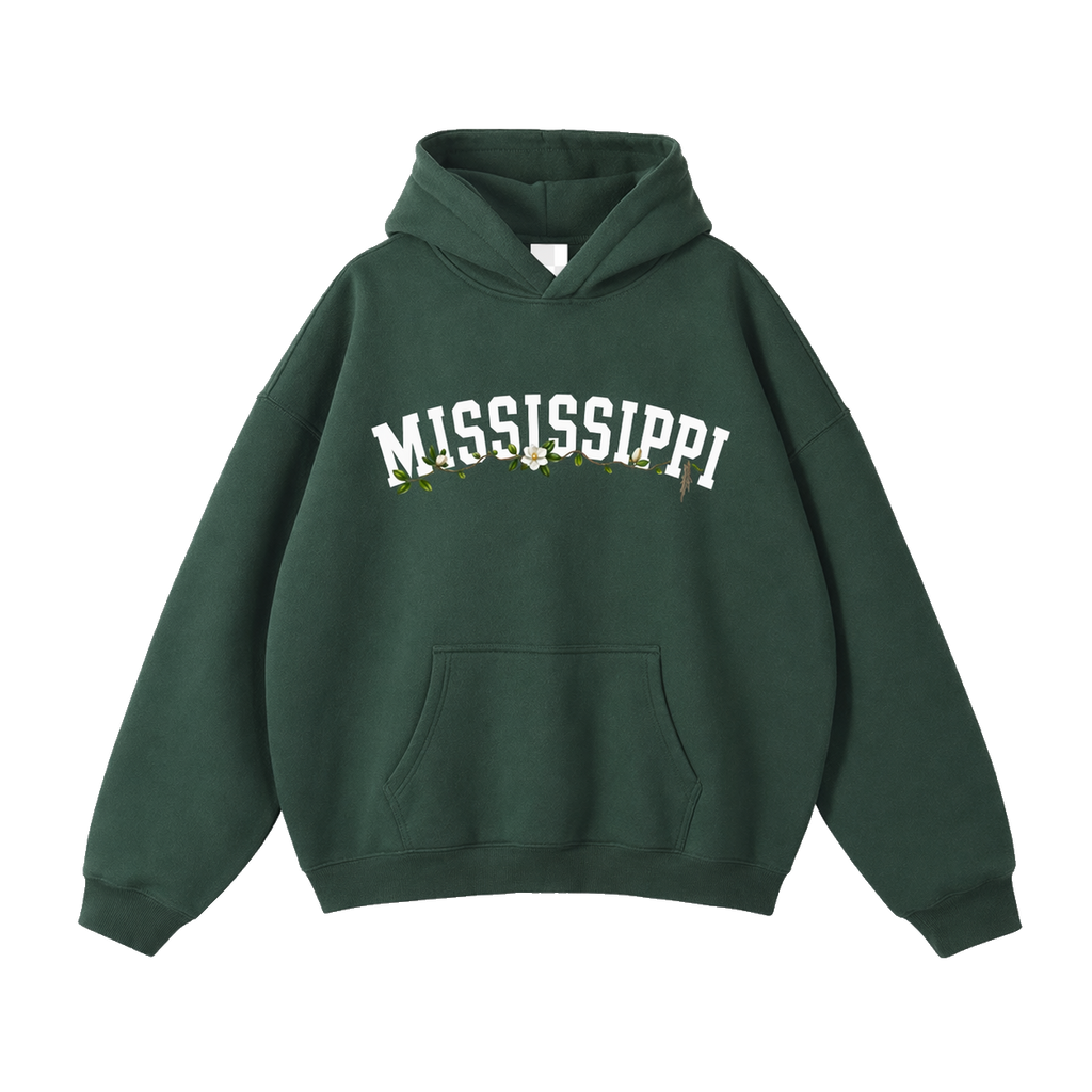 Collection 10 Mississippi Oversize Fleeced Hoodie - Eden Green front